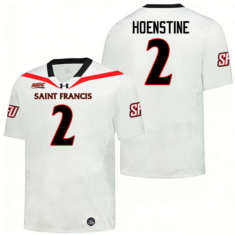 Saint Francis Red Flash #2 Jeff Hoenstine College Football Jerseys,Uniforms Stitched-White